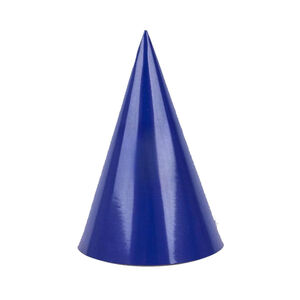 Blue hats with crest 15 cm 6 pieces